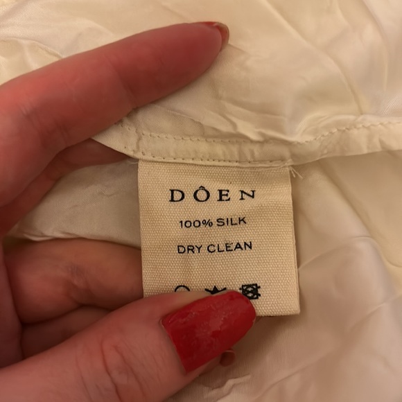 Doen ivory silk Cecelia dress selkie princess puff sleeves large - Picture 5 of 6